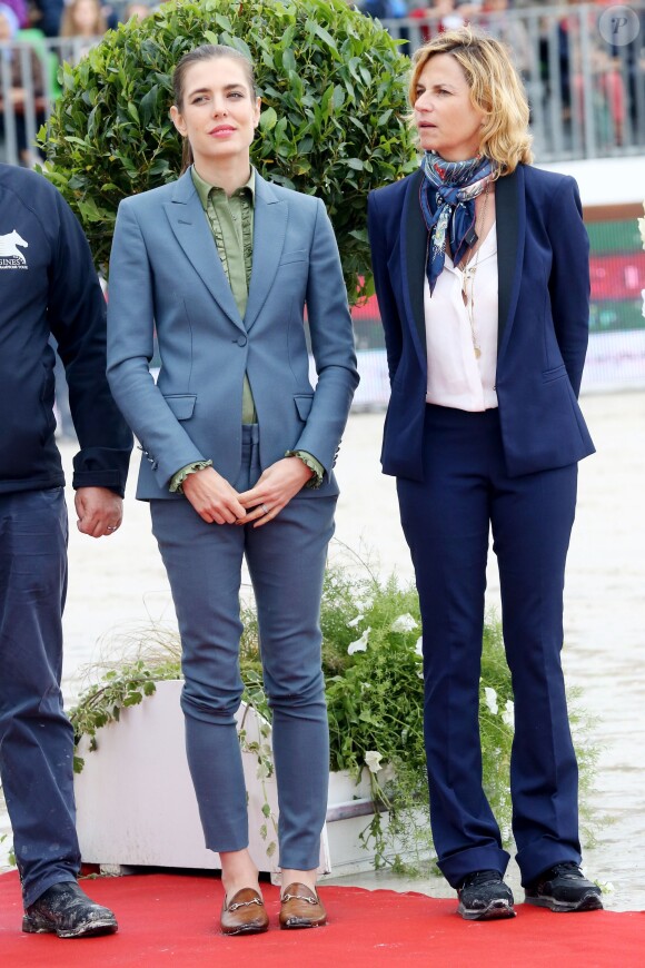 Virginie Coupérie-Eiffel et Charlotte Casiraghi - Troisième et dernier jour du Paris Eiffel Jumping présenté par Gucci, septième étape du Longines Global Champions Tour, à Paris le 6 juillet 2014.