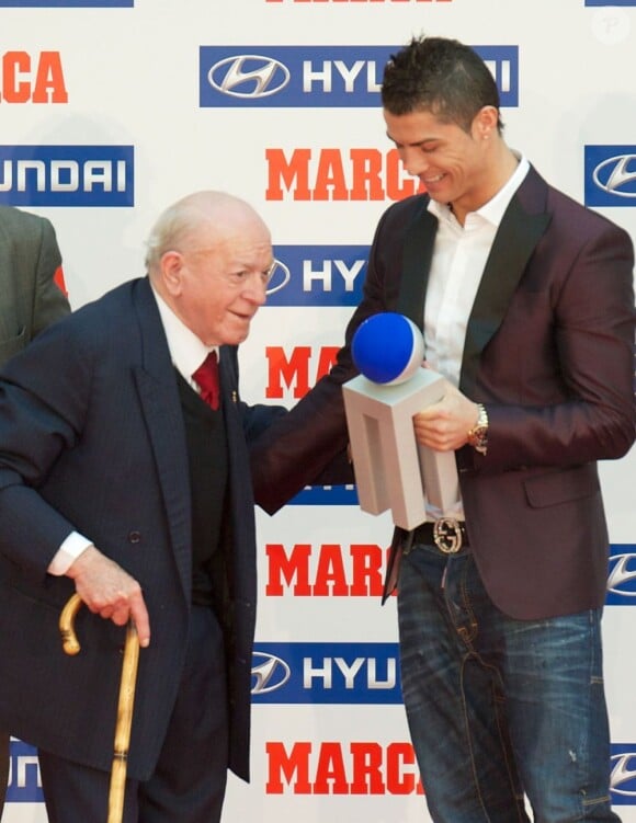 Alfredo Di Stéfano et Cristiano Ronaldo à Madrid le 18 mars 2013