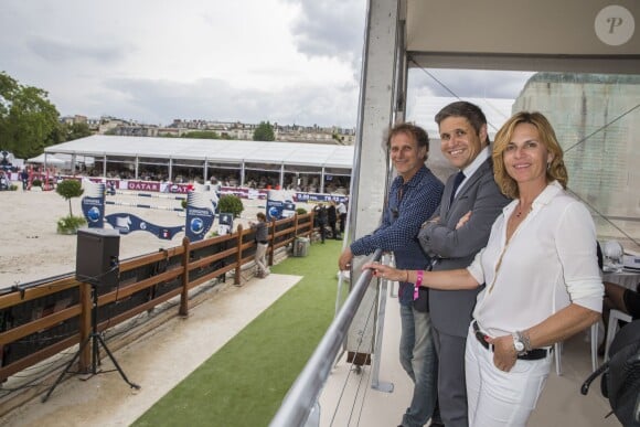 Exclusif - Charles Berling, Juan-Carlos Capelli (vice-président de Longines), Virginie Coupérie-Eiffel - Premier jour du Paris Eiffel Jumping présenté par Gucci, septième étape du Longines Global Champions Tour, à Paris le 4 juillet 2014.