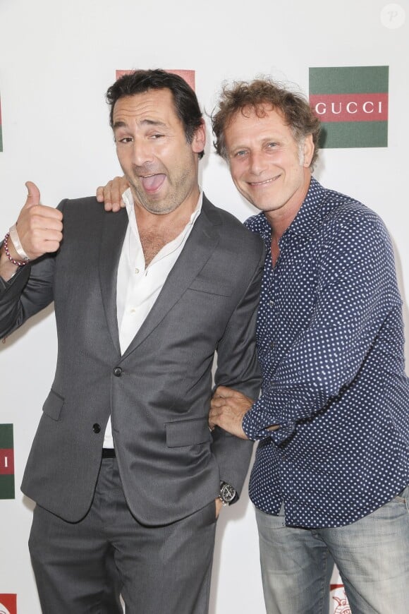 Exclusif - Gilles Lellouche et Charles Berling - Premier jour du Paris Eiffel Jumping présenté par Gucci, septième étape du Longines Global Champions Tour, à Paris le 4 juillet 2014.