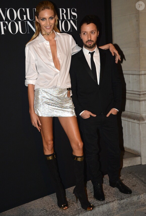 Anja Rubik et Anthony Vaccarello - Premier gala de la Vogue Paris Foundation au Palais Galliera à Paris le 9 juillet 2014. Cette fondation a pour objectif de développer les collections contemporaines du Musée de la mode de la ville de Paris.