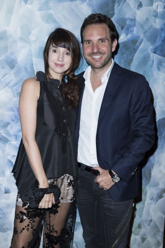 Christophe Michalak et sa femme Delphine McCarty - People au défilé de mode, collection Haute-Couture automne-hiver 2014/2015 "Alexis Mabille" à Paris. Le 7 juillet 2014.