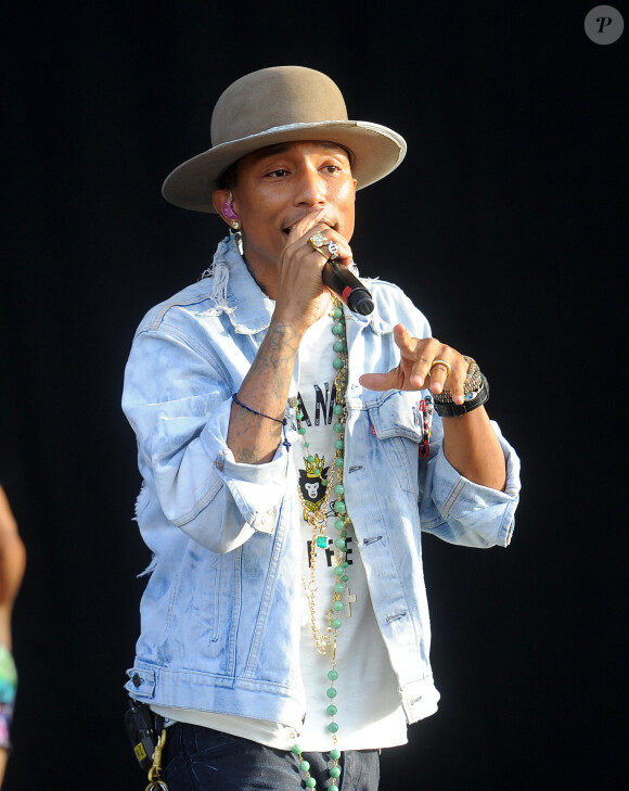 Pharrell Williams en concert au festival Wireless à Londres, le 4 juillet 2014.