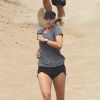 Maria Sharapova s'entraîne à Los Angeles, le 16 juillet 2014.