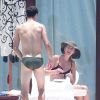 Maria Sharapova et son compagnon Grigor Dimitrov en slip de bain lors de leurs vacances à Cabo San Lucas, le 8 juillet 2014