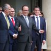 François Hollande, Manuel Valls et Anne Hidalgo - Le roi Felipe VI et la reine Letizia d'Espagne quittent le palais de l'Elysée après un entretien et un déjeuner avec le président de la république François Hollande à Paris, le 22 juillet 2014