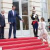 Le roi Felipe VI et la reine Letizia d'Espagne ont été reçus par Claude Bartolone, le président de l'Assemblée nationale, à l'hôtel de Lassay, le 22 juillet 2014 à Paris, dans le cadre de leur visite inaugurale en France.