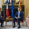 Le roi Felipe VI et la reine Letizia d'Espagne ont été reçus au Sénat par son président, Jean-Pierre Bel, le 22 juillet 2014 lors de leur visite inaugurale en France.