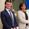 Manuel Valls et Anne Hidalgo, Espagnols d'origine, à l'Elysée lors de la visite officielle du roi Felipe VI et de la reine Letizia d'Espagne le 22 juillet 2014.
