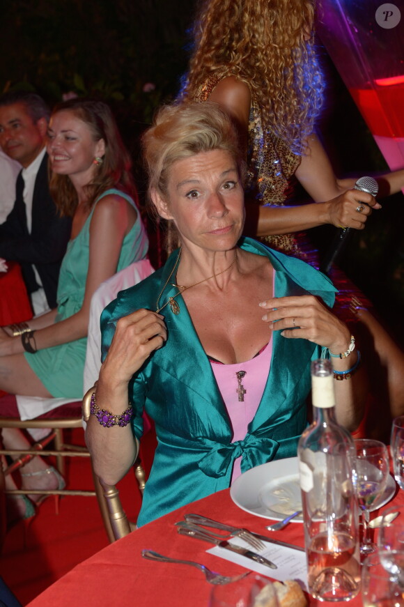 Exclu - Frigide Barjot lors de la grande fête d'anniversaire de Monika Bacardi organisée à Saint-Tropez, le 27 juillet 2014.