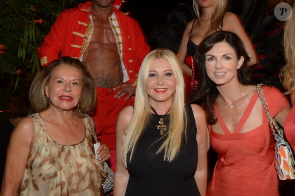 Exclu - Jacqueline Vessière, Monika Bacardi et Caroline Barclay lors de la grande fête d'anniversaire de Monika Bacardi organisée à Saint-Tropez, le 27 juillet 2014.