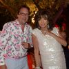Exclu - Joan Collins et son mari lors de la grande fête d'anniversaire de Monika Bacardi organisée à Saint-Tropez, le 27 juillet 2014.