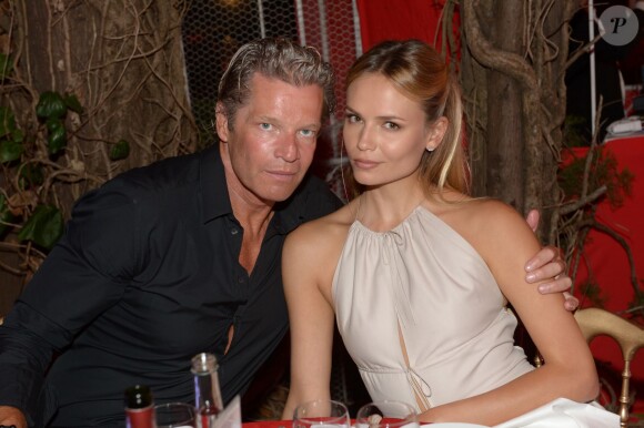 Exclu - Natasha Poly et son mari Peter Bakker lors de la grande fête d'anniversaire de Monika Bacardi organisé à Saint-Tropez, le 27 juillet 2014.