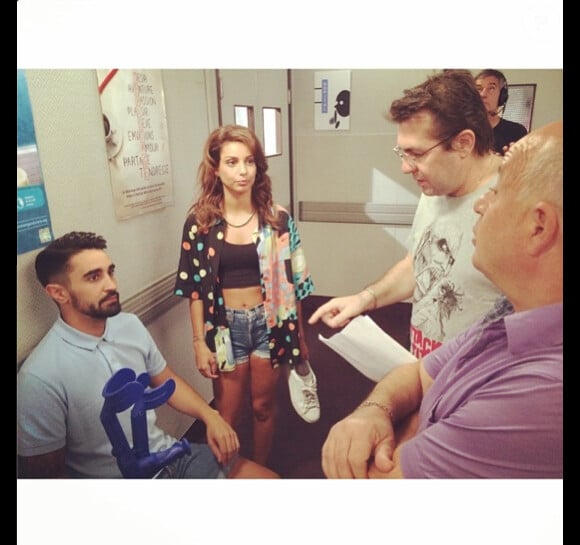 Tal et son petit ami Anthony dans les coulisses de Plus belle la vie, le 29 juillet 2014.