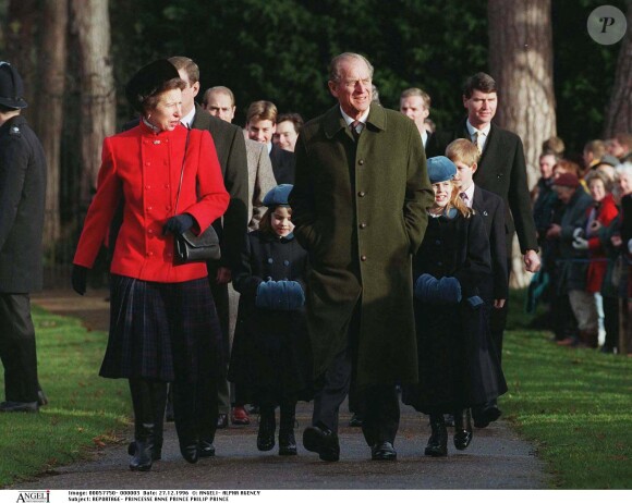 La princesse Anne et le prince Philip à Sandringham en décembre 1996