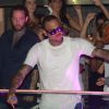 Exclusif - Chris Brown fait chanter et danser la foule au VIP Room. Saint-Tropez, le 31 juillet 2014.