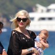 Gwen Stefani, son mari Gavin Rossdale et leurs fils Kingston, Zuma et Apollo Rossdale quittent le Club 55 à St-Tropez, le 1er août 2014.