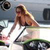 Lindsay Lohan profite de ses vacances à Mykonos en Grèce, le 4 août 2014.