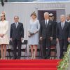Le roi Felipe VI d'Espagne a pris part à la cérémonie de commémoration du centenaire de la Première Guerre mondiale, à Liège, en Belgique, le 4 août 2014.