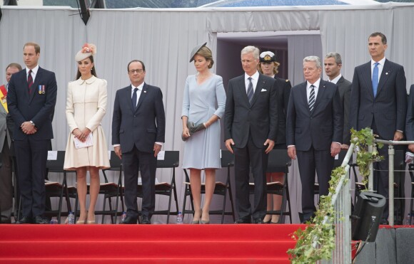 Le roi Felipe VI d'Espagne a pris part à la cérémonie de commémoration du centenaire de la Première Guerre mondiale, à Liège, en Belgique, le 4 août 2014.