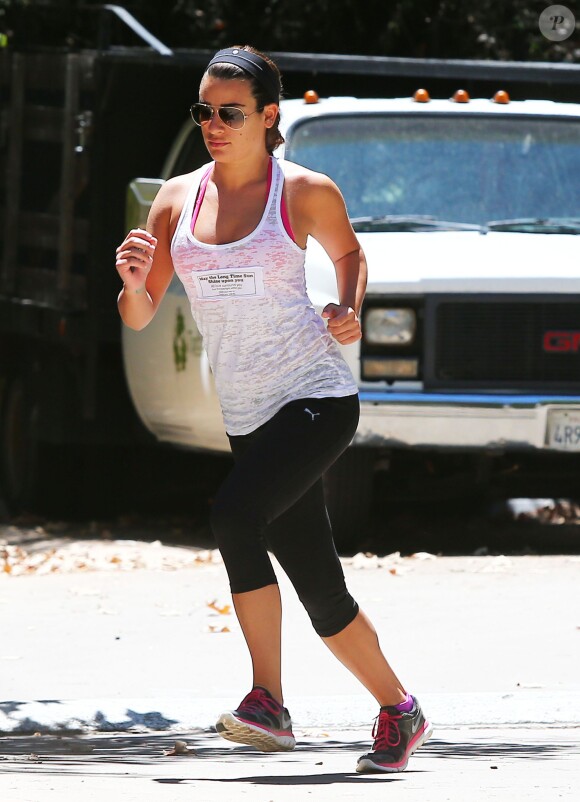 Lea Michele fait de la randonnée à Los Angeles, le 5 août 2014.