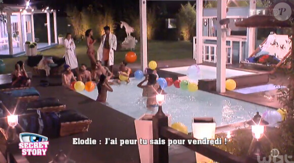 Pool party dans la quotidienne de Secret Story 8, sur TF1, le jeudi 7 aout 2014