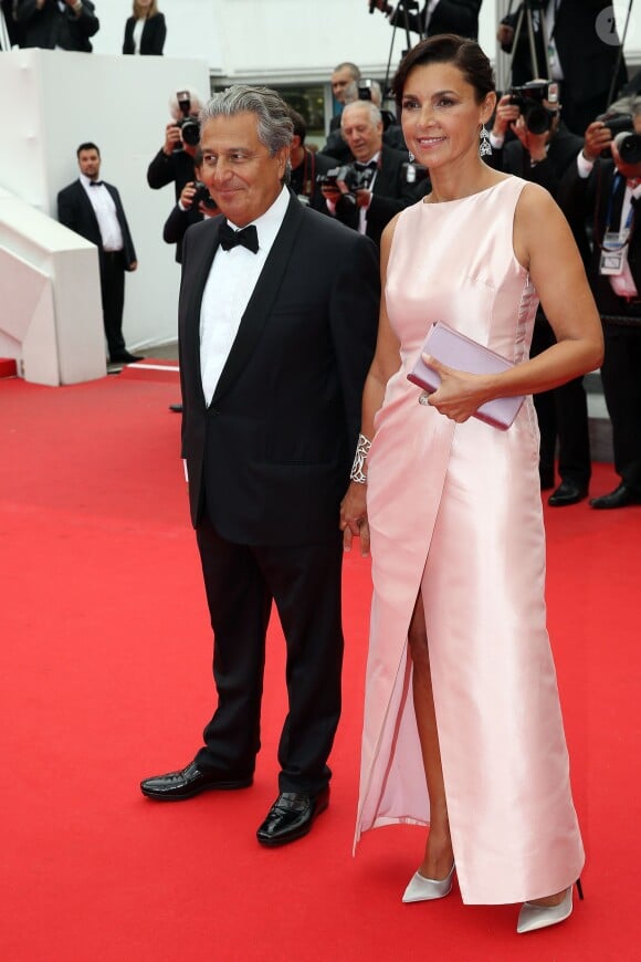 Christian Clavier et sa femme Isabelle De Araujo - Montée des marches du film "Jimmy's Hall" lors du 67e Festival du film de Cannes le 22 mai 2014