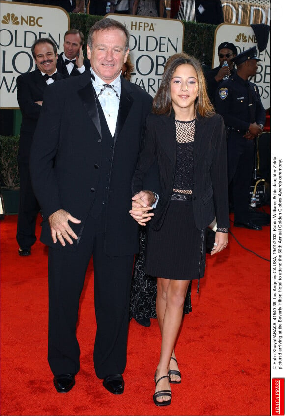 Robin Williams et sa fille Zelda lors des Golden Globes Awards en 2003