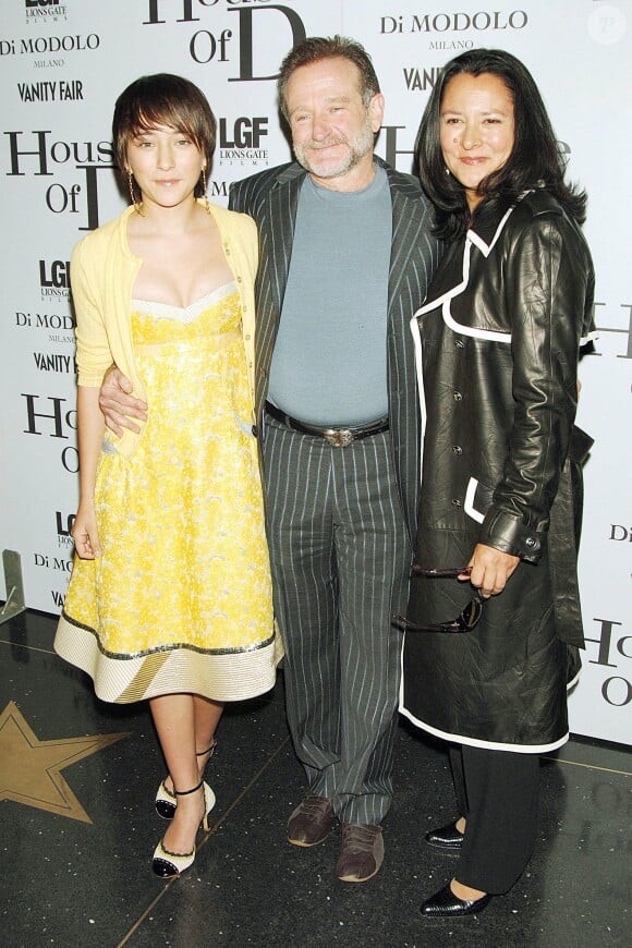 Robin Williams, sa fille Zelda Williams et sa femme Marsha Garces Williams à New York le 10 avril 2005