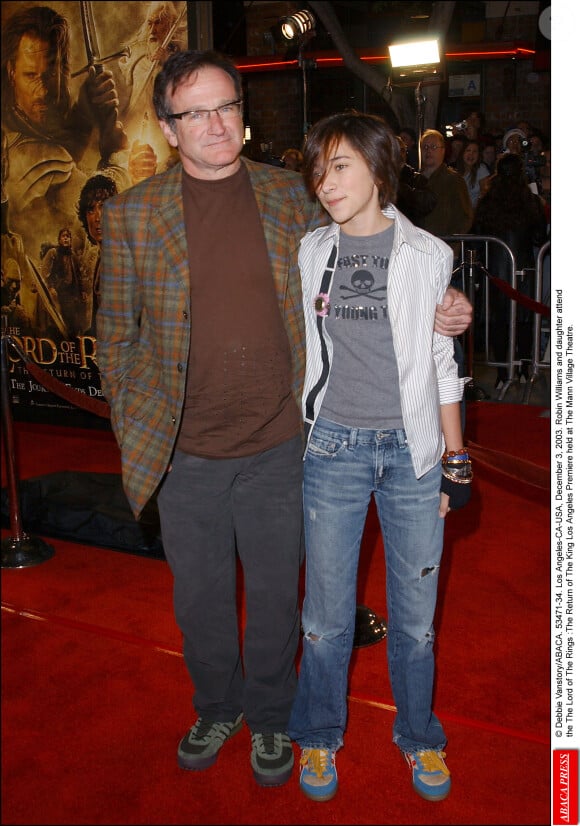 Robin Williams et sa fille Zelda lors de l'avant-première du Retour du roi à Los Angeles en 2003