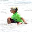 Gwen Stefani et Apollo Rossdale - Gwen Stefani est avec ses fils sur la plage de New Beach, le 10 août 2014.