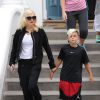 Gwen Stefani et son fils Apollo Rossdale, Kingston, Zuma et Gavin Rossdale vont déjeuner au restaurant Feng à Londres, le 4 août 2014.