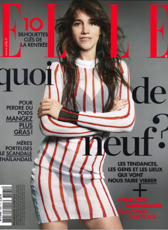 Charlotte Gainsbourg en couverture du magazine Elle du 14 août 2014