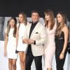 Sylvester Stallone, sa femme Jennifer Flavin et leurs filles Sistine Rose Stallone, Sophia Rose Stallone, Scarlet Rose Stallone - Avant-première du film "Expendables 3" au TLC Chinese Theatre à Hollywood, le 11 août 2014.