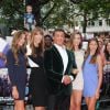 Sylvester Stallone, sa femme Jennifer Flavin, et leurs filles Sophia, Sistine et Scarlet - Avant-première du film "The Expendables 3" à Londres, le 4 août 2014.