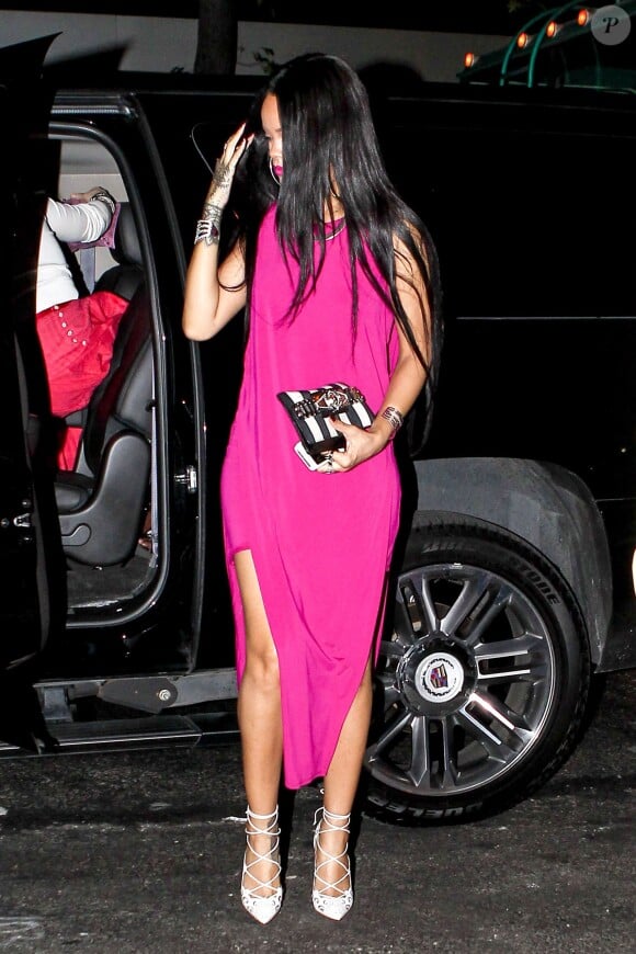 Rihanna se rend au Butter Restaurant dans le quartier de Midtown, à New York. Le 18 août 2014.