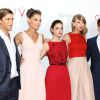 Brenton Thwaites, Katie Holmes, Odeya Rush, Taylor Swift, Cameron Monaghan - Avant-première du film "The Giver" au Ziegfeld Theatre à New York, le 11 août 2014.