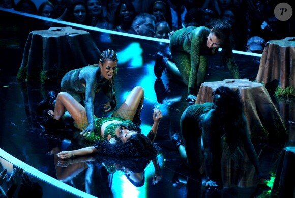 Nicki Minaj interprète Anaconda lors des MTV Video Music Awards 2014 au Forum. Inglewood, Los Angeles, le 24 août 2014.