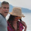 Exclusif - George Clooney et sa nouvelle compagne Amal Alamuddin en vacances sur une île dans l'Océan indien, le 13 mars 2014.