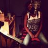 Kelly Rowland, enceinte et en studio. Le 22 août 2014.