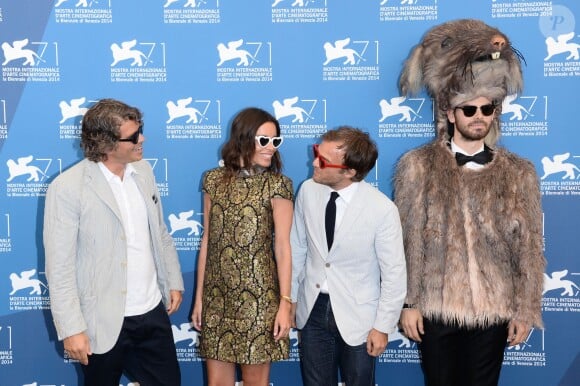 Grégory Bernard, Elodie Bouchez, Jonathan Lambert et "le Rat" ((le producteur Kevos Van Der Meiren) lors du photocall du film "Réalité" (Reality) lors du 71e festival international du film de Venise, la Mostra, le 28 août 2014.