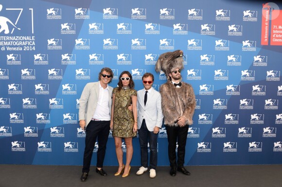 Grégory Bernard, Elodie Bouchez, Jonathan Lambert et "le Rat" ((le producteur Kevos Van Der Meiren) lors du photocall du film "Réalité" (Reality) lors du 71e festival international du film de Venise, la Mostra, le 28 août 2014.
