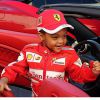 Sire, le fils cadet de 50 Cent, comblé dans la Ferrari de son père. Septembre 2014.