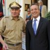 Le maire de Monaco, Georges Marsan, a accueilli à la mairie le colonel Luc Fringant, les Poilus et les GI lors de la Commémoration de la Libération de Monaco et du 100e anniversaire de la Grande Guerre à Monaco le 3 septembre 2014.
