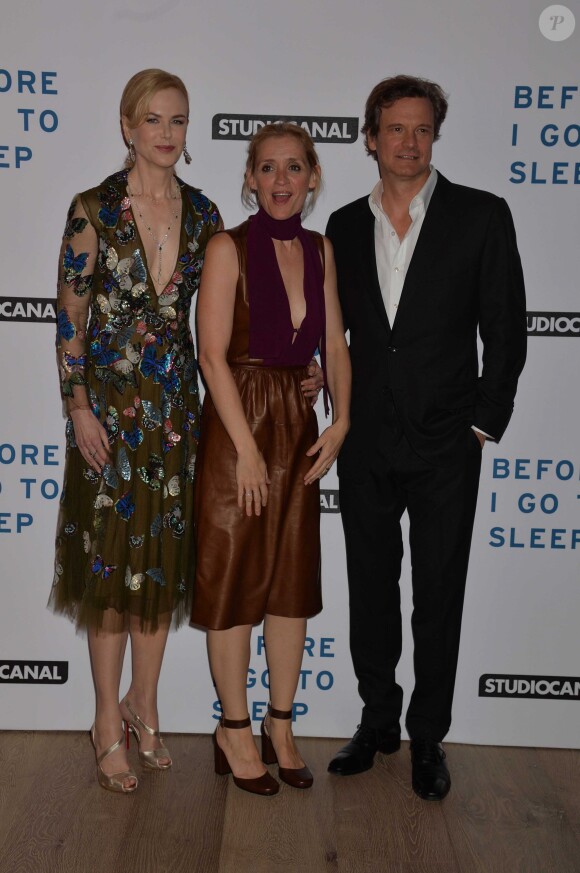 Nicole Kidman, Colin Firth, Anne-Marie Duff - Projection du film "Before I Go To Sleep" à Londres, le 4 septembre 2014.