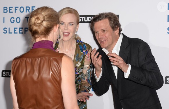 Nicole Kidman et Colin Firth avec Anne-Marie Duff à la première du film "Before I Go To Sleep" à Londres, le 4 septembre 2014.