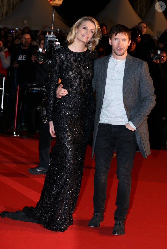 James Blunt et sa compagne Sofia Wellesley lors de la 15e édition des NRJ Music Awards à Cannes. Le 14 décembre 2013.