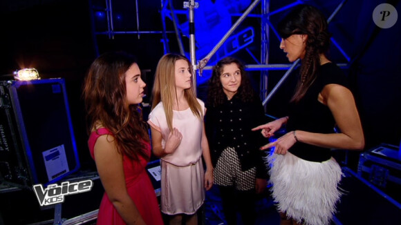 Virginia, Victoria et Naya dans The Voice Kids, le 13 septembre 2014 sur TF1.