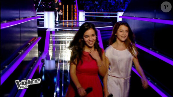 Virginia et Victoria dans The Voice Kids, le 13 septembre 2014 sur TF1.