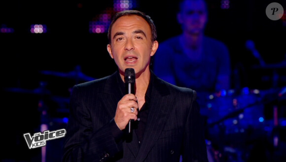 Nikos Aliagas dans The Voice Kids, le 13 septembre 2014 sur TF1.